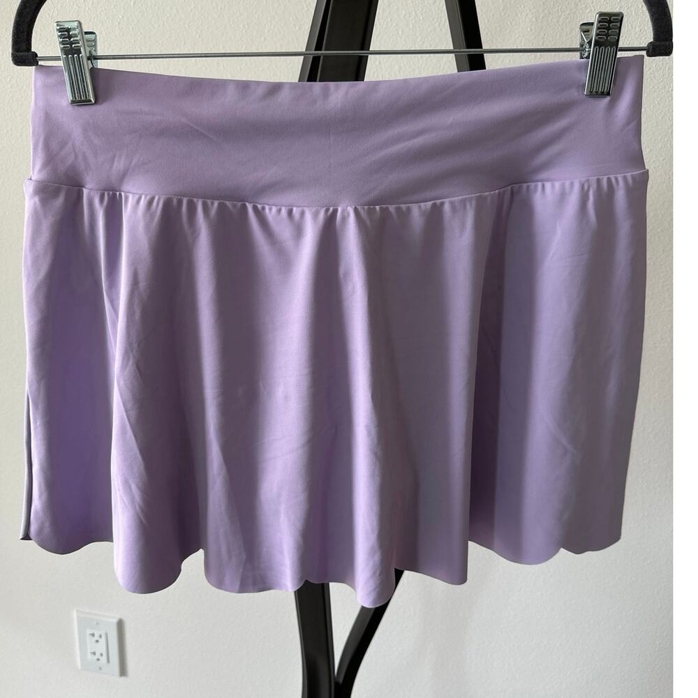 NEW Curvy 2x Golf Pickleball Purple Scallop Ruffle Sporty Skirt Wide Band